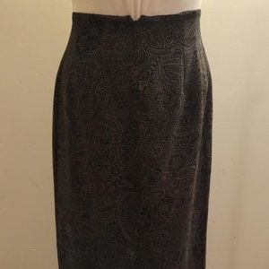 Paisley print long line skirt